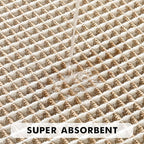 MIULEE Set of 2 Waffle Bathroom Rugs, Boho Bath Rugs Non Slip Washable, Super Absorbent Bath Mats, Ultra Soft Rubber Backed Shower Mats for Bathroom Floor, Tub, Brown & White, 17"x24"+20"x47"