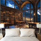 Accnicc Gothic Library Tapestry Vintage Medieval Bookshelf Tapestries Wall Hanging Fantasy Space Academia Book Extra Large Tapestry for Bedroom Living Room Dorm Classroom 90 x 68 inch