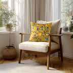 Mustard Yellow Velvet Throw Pillow Covers 16x16 Pack of 2, Vintage Floral Pillow Covers, Mid Century Flower Plant Cushion Covers for Sofa Living Room Home Decor