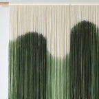 IOWER Large Macrame Wall Hanging Boho Wall Art Green Fiber Dip-Dyed Handmade Macrame Cord for Headboard Bedroom Living Room Fireplace 57" W x 39" L