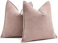 MIULEE Pack of 2 Blush Pink Valentines Decorative Pillow Covers 18x18 Inch Soft Chenille Luxurious Couch Throw Pillows Farmhouse Cushion Covers for Sofa Bedroom Living Room Spring Home Decor