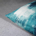 Britimes Throw Pillow Covers Modern Home Art Decor, 18 x 18 Inches Set of 2 Abstract Oil Painting Pillowcases for Bedroom, Living Room, Cushion Couch Sofa, Abstract White Teal