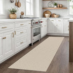 EARTHALL Woven Runner Rug 2x7 Ft Washable Runners for Hallways Cotton Non Slip Rubber Backed Kitchen Runner Braided Indoor Floor Carpet for Entryway, Hallway, Kitchen, Bedroom, Beige/Khaki