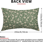 Spring Sage Green Pillow Covers 12x20 Set of 2 Vintage Floral Rustic Old Style Cute Flower Print Decorative Outdoor Pillowcases Seasonal Farmhouse Throw Cushion Case Decor for Couch Sofa Bed