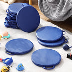 Suzile 12 Pcs 12'' Floor Cushions for Classroom Flexible Floor Seating with Handles Classroom Carpet Cushions for Kids Toddlers Daycare Preschool Furniture (Dark Blue,Round)