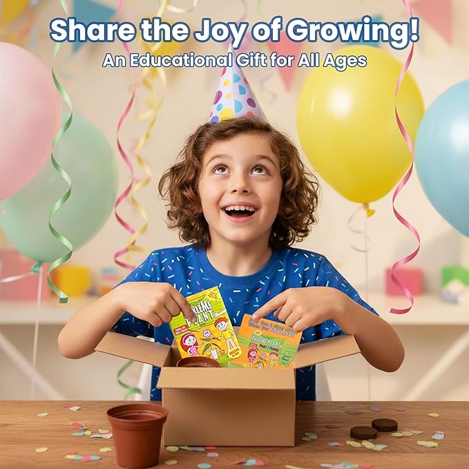 Easter Basket Stuffer – TickleMe Plant Party Favors (2 Pack) – Plant that Moves! Leaves Fold When Touched & Reopen – Kids Grow Kit with Seeds – Fun STEM Gift, Birthday Party Favor