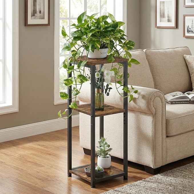 3 Tier Tall Plant Stand Indoor, 32.5" Corner Plant Stands for Indoor Plants Multiple, Multi-Functional Small Side Table for indoor Plants