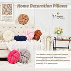 Uvvyui Knot Pillows, 14 Inch Decorative Throw Pillows Round Pillows Cushion, Soft Handmade Knotted Ball Pillow Plush Cushion Home Decor for Bed Couch Living Room (Ivory, 14 Inch)