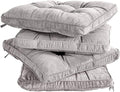 Tiita Chair Cushions for Dining Chairs Set of 4, 18x18 Inch Seat Cushions with Ties, Square Floor Pillows Pad for Indoor/Outdoor, Grey