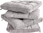 Tiita Chair Cushions for Dining Chairs Set of 4, 18x18 Inch Seat Cushions with Ties, Square Floor Pillows Pad for Indoor/Outdoor, Grey