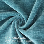 decorUhome Summer Chenille Soft Cozy Throw Pillow Covers 16x16 Set of 2, Modern Farmhouse Boho Velvet Decorative Pillow Cases with Stitched Edge for Couch Sofa Bed Home Decor, Teal