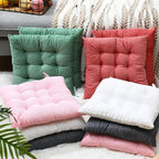 Geetery 10 Pcs Corduroy Chair Cushion with Ties Soft Square Floor Pillows Bulk Seating Cushions, 15.7'' Large Thick Meditation Sitting Mat for Yoga Tatami Classroom Nursery(Colorful)