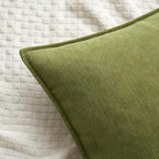 MIULEE Pack of 2 Moss Green Decorative Pillow Covers 22x22 Inch Soft Chenille Luxurious Couch Throw Pillows Farmhouse Cushion Covers Euro Shams Elegant Design for Sofa Bed Living Room Spring Decor