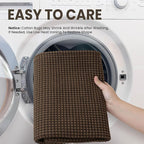 EARTHALL Woven Area Rugs 6x9 Ft Washable Living Room Rugs Non Slip Rubber Backed Dining Room Rug Braided Bedroom Rugs Indoor Floor Carpet for Living Room, Bedroom, Dining Room, Brown