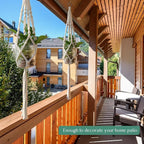 3 Pcs Plastic Plant Propagation with Boho Macrame Hanger Wall Plant Propagation Station Hanging Holder Include Hooks Kit for Indoor Home Garden Office Decor 3 Size, Beige