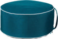 QILLOWAY Indoor/Outdoor Inflatable Stool,Round Ottoman,All Weather Foot Rest for Camping or Home,Peacock Blue