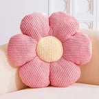 Dusty Pink Flower Decorative Throw Pillows, Cute Daisy Shaped Plush Aesthetic Pillow, Soft 14.9" Floor Seat Cushion