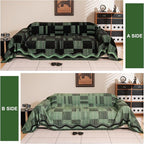 ROOMLIFE Ink Green Couch Cover Sofa Covers, Chenille Couches Covers for 3 Cushion Sofas, Non Slip Soft Breathable Sofa Slipcovers for Pet, Washable Furniture Protector with Tassel,71''X134”