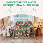 Boho Throw Blanket for Bed Cotton Blankets for Bedroom Living Room Twin All Season Lightweight Butterflies Embroidery Quilt for Couch Sofa Chair 60"x80"