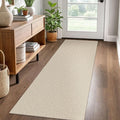 EARTHALL Woven Runner Rug 2x6 Ft Washable Runners for Hallways Cotton Non Slip Rubber Backed Kitchen Runner Braided Indoor Floor Carpet for Entryway, Hallway, Kitchen, Bedroom, Beige/Khaki
