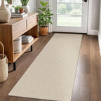 EARTHALL Woven Runner Rug 2x6 Ft Washable Runners for Hallways Cotton Non Slip Rubber Backed Kitchen Runner Braided Indoor Floor Carpet for Entryway, Hallway, Kitchen, Bedroom, Beige/Khaki