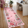 Lahome Floral Kitchen Runner, 2X6 Washable Runner Rug Non-Slip, Ultra-Thin Soft Hallway Rug Stain Resistant Boho Carpet for ‎Bedroom Laundry Bathroom Flore, Pink