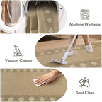 LIVEBOX Scalloped Easy Jute Diamond Outdoor Rug Living Room, Washable 8x10 Farmhouse Tan Rug for Bedroom, Geometric Checkered Indoor Outdoor Rugs Dining Room Mat Carpet Area Rug for Patio Home Office