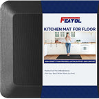 FEATOL Anti Fatigue Mat for Standing, 9/10 Extra Thick Ergonomic Standing Desk Mat, Comfort & Durable Memory Foam Standing Mat at Home,Office All Day (24" x 70", Black, 1PC)