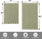 MIULEE Set of 2 Waffle Bathroom Rugs, Boho Bath Rugs Non Slip Washable, Super Absorbent Bath Mats, Ultra Soft Rubber Backed Shower Mats for Bathroom Floor, Tub, Sage Green, 17"x24"+18"x30"
