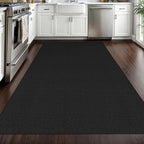 EARTHALL Woven Area Rug 4x6 Ft Washable Rugs for Entryway Non Slip Braided Throw Rugs Bedroom Carpet Cotton Entry Rug Cotton Floor Carpets for Bedroom Dining Room Living Room, Black/Grey