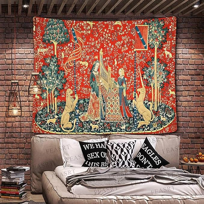 FEASRT Animal Tapestry European Royal Princess Tapestrys Medieval Bohemian Mandala Tapestry, 60x51 Inches Soft Flannelette, for Bedroom Living Room Dorm