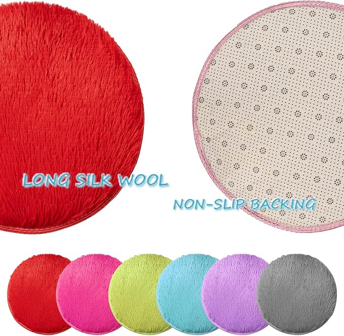 12 Pcs Kids Carpet Circle Seats 16" Kids Classroom Rug Floor Cushions Round Soft Warm Floor Rug Mat for Classroom, Home School Story Time, Group Activity Educational Learning Playing Areas (12)