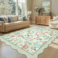 GarveeHome Washable 8x10 Rug for Bedroom Rugs Modern Area Rug Non-Slip Low Pile Dorm Home Carpet Stain-Resistant Flower Rug for Dining Room Kids Room Living Room