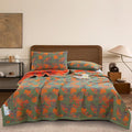 100% Cotton Muslin Blanket Jacquard Ginkgo Leaf Floral Quilt, Soft Bed Cover 3 Layers Lightweight Breathable Gauzy Reversible Bedspread Coverlet Bedding King(98"x94"), No Pillow Sham