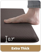 Color&Geometry 0.71" Extra Thick Anti Fatigue Cushion Kitchen Floor Mat,Easy Clean, Water & Oil Proof, Non Slip, Foam Padded Runner Rug for Front Sink,20"x 47" Brown (2.0 Version)