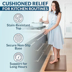 ComfiLife Anti Fatigue Floor Mat – 3/4 Inch Thick Kitchen Mats for Floor, Standing Desk Mat, Kitchen Rug – Comfort at Home, Office – Durable – Stain Resistant – Non-Slip Bottom (24" x 70", Beige)