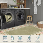 Lahome Scalloped Rug Green Living Room Rugs 8x10,Non-Slip Soft Bedroom Rugs Stain Resistant, Floral Bedroom Rug 8x10 Under Bed Carpet for Nursery Playroom Dining Room Ariele