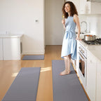 KitchenClouds Kitchen Mats for Floor,3PCS Kitchen Rugs,Non Slip Anti Fatigue for Kitchen Floor,Waterproof Kitchen Sink Mat,Cushioned Standing and Comfort Mats for Office,Grey