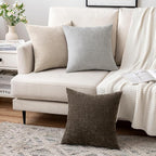 MIULEE Pack of 2 Brown Decorative Pillow Covers 20X20 Inch Soft Chenille Couch Throw Pillows Farmhouse Cushion Covers for Home Decor Sofa Bedroom Living Room
