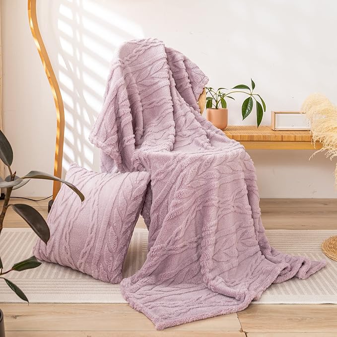 YUSOKI Sherpa Throw Blanket-3D Stylish Design Super Soft Fuzzy Cozy Warm Blanket Thick Plush Fluffy Furry Blankets for Teen Girls Women Couch Bed Sofa Chair Men Boys Gift(Rose Pink,50"x65")