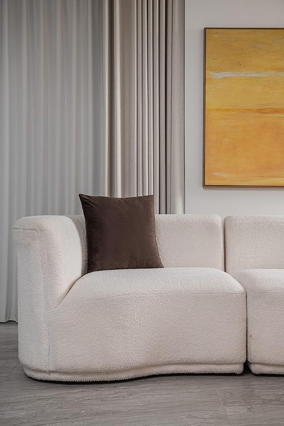 Euro Sham Covers 24x24 Chocolate Brown: Pack of 2 Cozy Soft Velvet Square Modern Luxury Decorative Throw Pillow Cases for Sofa Couch Living Room Bed Home Decor