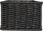 Household Essentials Handwoven Paper Rope Rectangular Storage Basket, Black