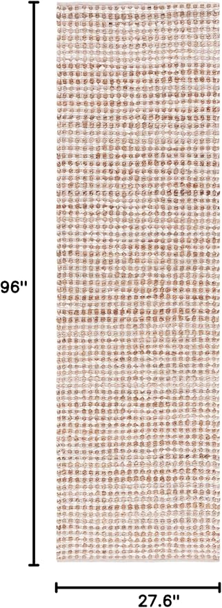 SAFAVIEH Natura Collection Runner Rug - 2'3" x 8', Beige & Ivory, Handmade Flat Weave Wool & Jute, Ideal for High Traffic Areas in Living Room, Bedroom (NAT349B)