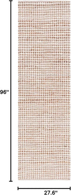 SAFAVIEH Natura Collection Runner Rug - 2'3" x 8', Beige & Ivory, Handmade Flat Weave Wool & Jute, Ideal for High Traffic Areas in Living Room, Bedroom (NAT349B)
