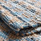 Unique Loom Chindi Jute Collection Area Rug (2' 7" x 10' Runner, Navy Blue/ Natural)