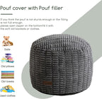 HIGOGOGO Pouf Ottoman Stuffed Round Modern Foam Filled Foot Rest Poufs for Living Room Chair Decorative 20 X 15 Inches Boho Relax Stool for Wedding Christmas Party, Dark Grey