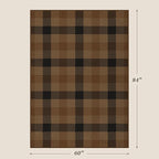 Brown Large Checkered Area Rug for Bedroom - 5x7 Easy Jute Dark Plaid Rug for Living Room, Large Entryway, Patio Outdoor Porch, Neutral Earthy & Coffee Rustic Décor