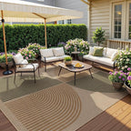 Lahome Modern Rainbow Easy Jute Rug, 6x9 Rug for Living Room Washable Indoor Outdoor Patio Rug, Farmhouse Rug for Bedroom Non Slip Contemporary Carpet for Backyard Deck Office Decor