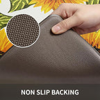 MAYHMYO Sunflower Kitchen Mat Set of 2 - Anti Fatigue Mats for Kitchen Floor - Non Slip Cushioned Rugs for Standing - Sunflower Decor (17.3"×29"+17.3"×47"-0.4")