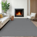 EARTHALL Washable Area Rugs 6x9 Ft Non Slip Living Room Rugs Cotton Rubber Backed Dining Room Rug Braided Bedroom Rugs Indoor Outdoor Floor Carpet for Living Room, Bedroom, Dining Room, Charcoal Gray